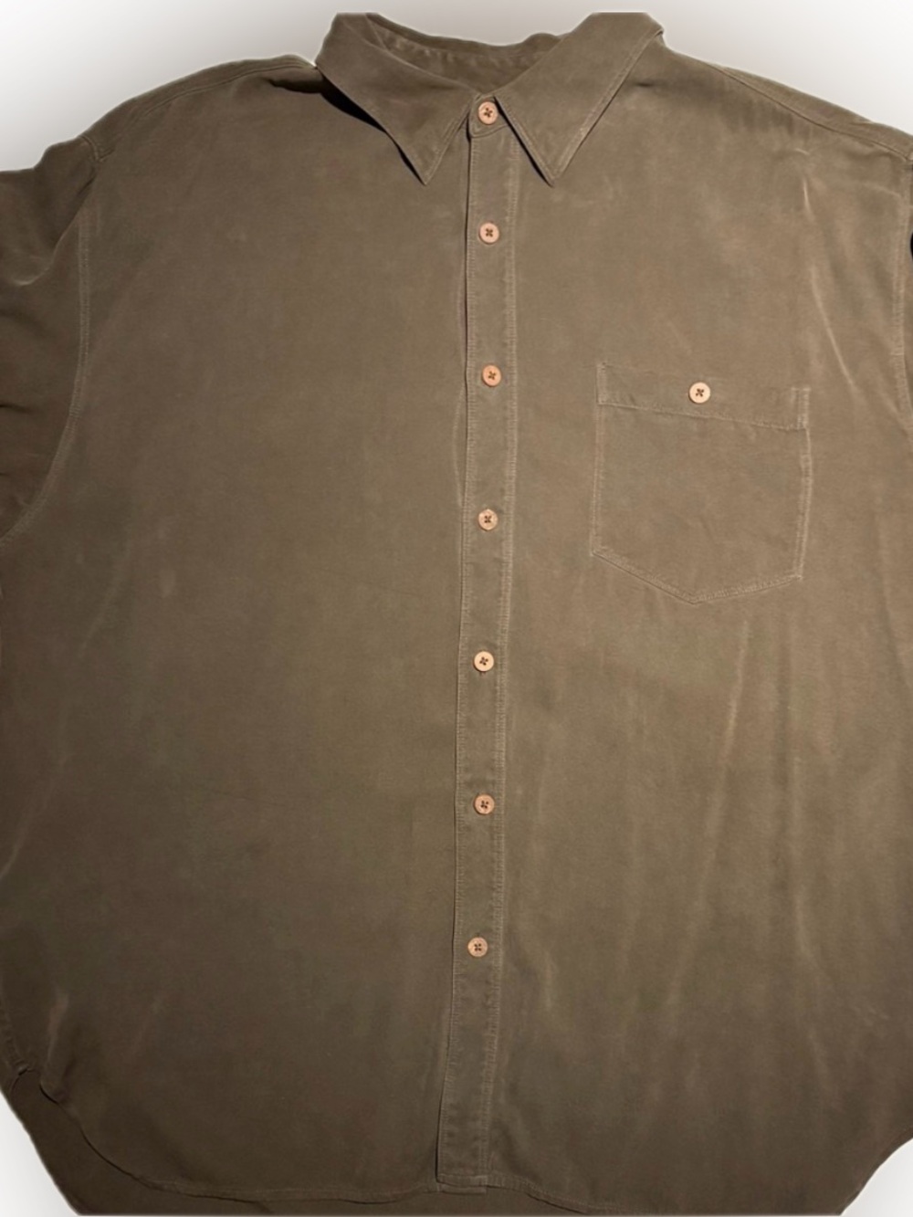 Tommy Bahama Men’s Brown 100% Silk Button Down Shirt XL - Picture 5 of 7